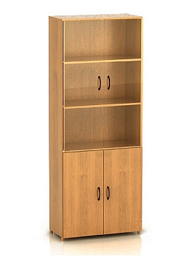 Шкаф высокий со стеклом (ШФ14+ДФ11*2+ФС01*2+ДФ13*2) в Краснодаре